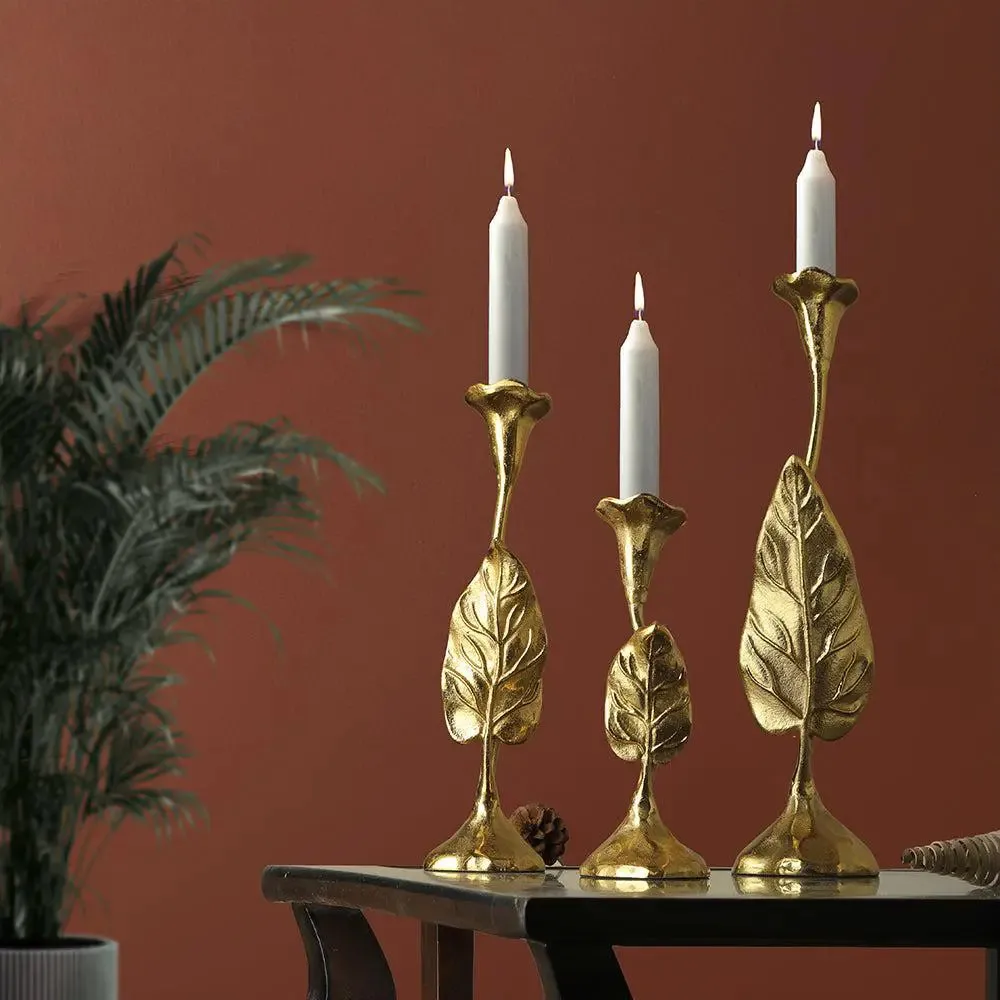 Jules Pack of 3 Candle holders (Gold