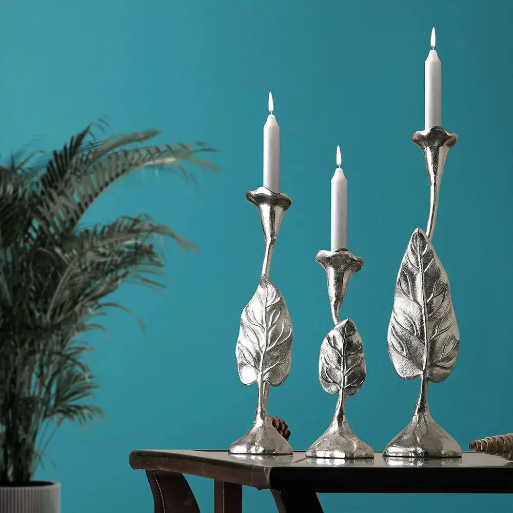Jules Pack of 3 Candle holders (Silver