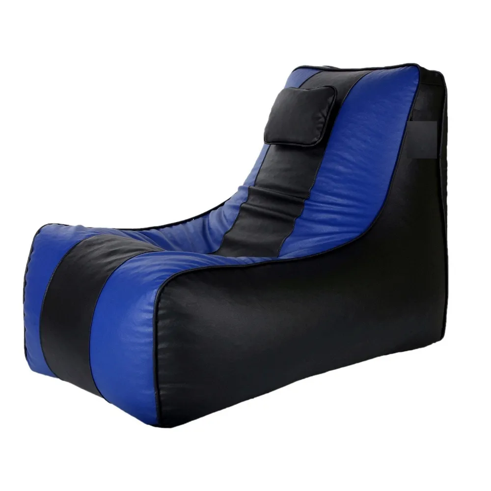 Jumbo Black & Blue  Lounge Bean Bag Cover