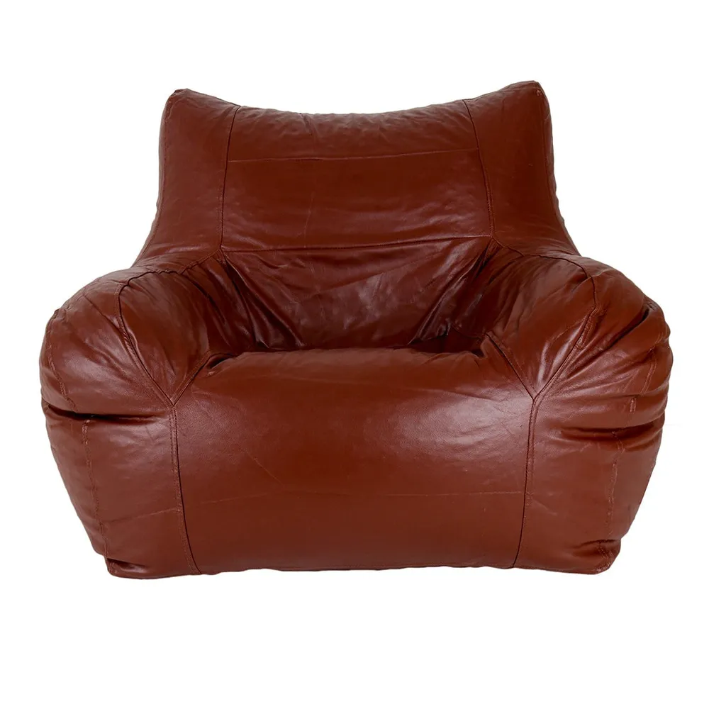 Jumbo Chair Brown Cushiony Armchair Bean Bag Cover