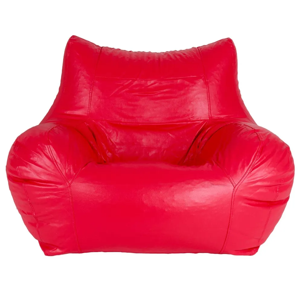 Jumbo Chair Red Cushiony Armchair Bean Bag Cover