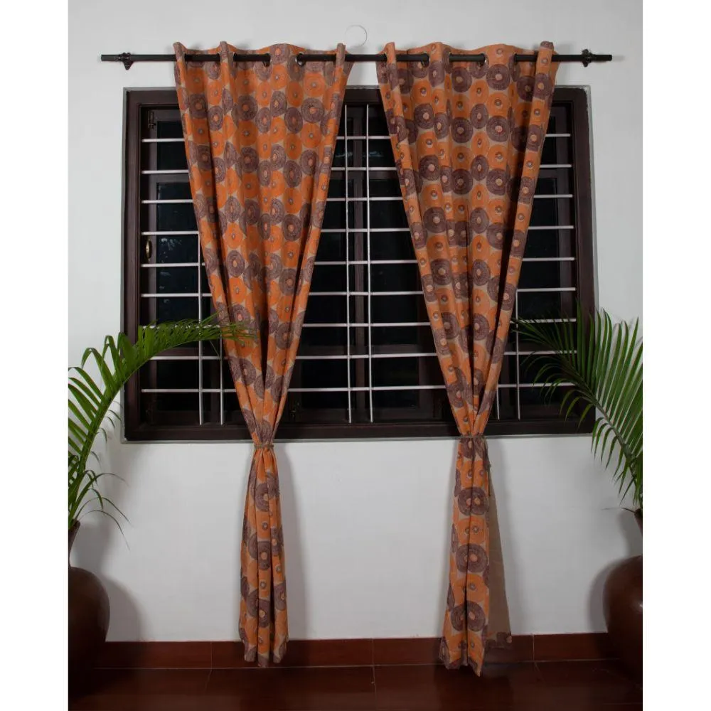 Jute Rings Saffron Door and Window Curtain