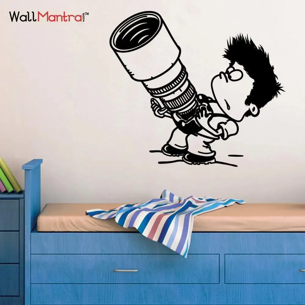 Kid with Camera Wall Decal Wall Sticker