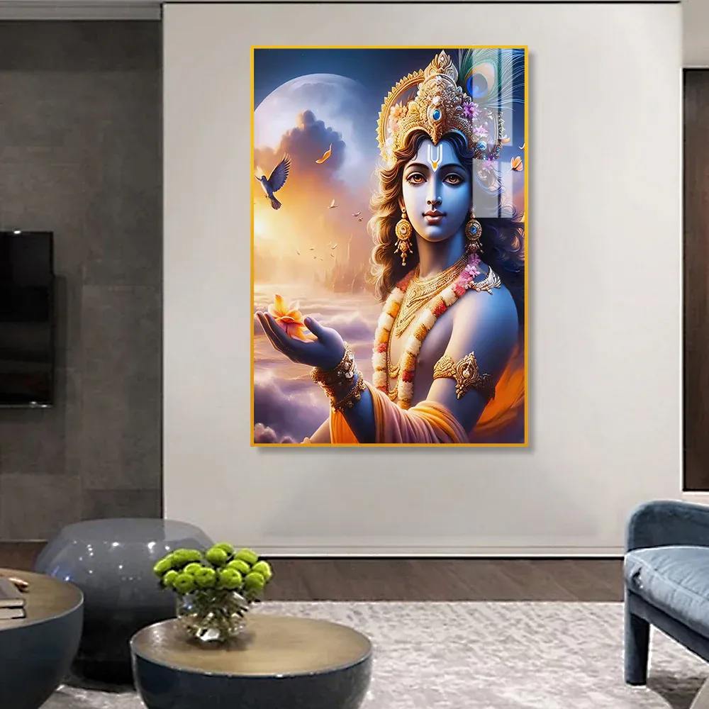 Krishna's Eternal Grace Acrylic Wall Painting