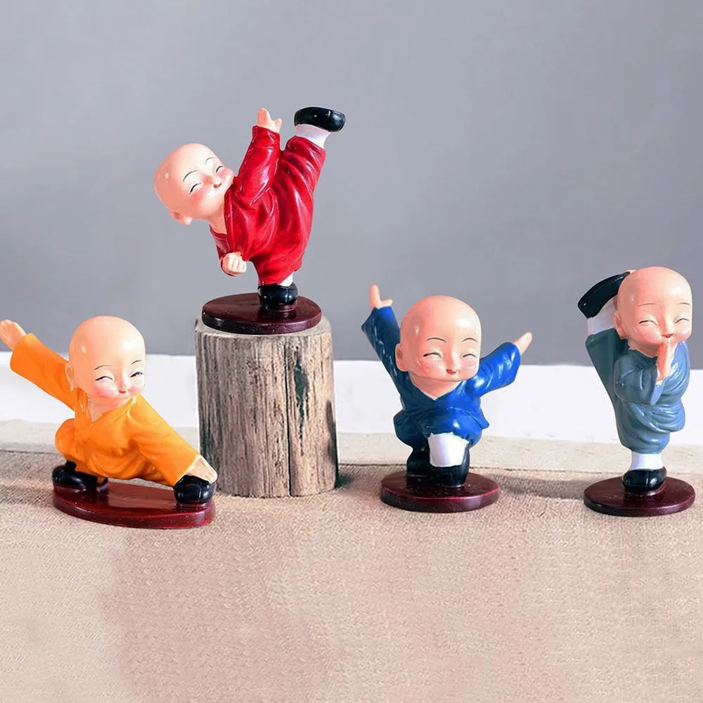 Kung Fu Monks Cute Decorative Showpiece Set Of 4