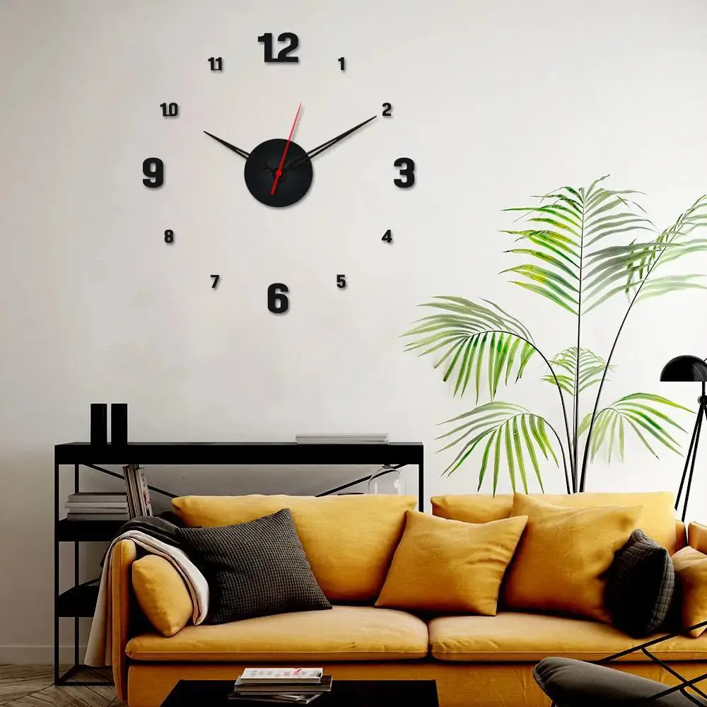 Large &amp; Small Number Designer Big Size 3D Infinity Wall Clock (Size: 24 inch X 24 inch)