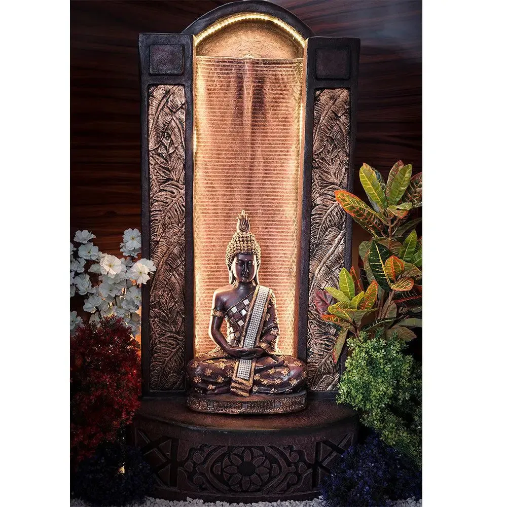 Large Brown Lord Buddha Water Fountain for Home