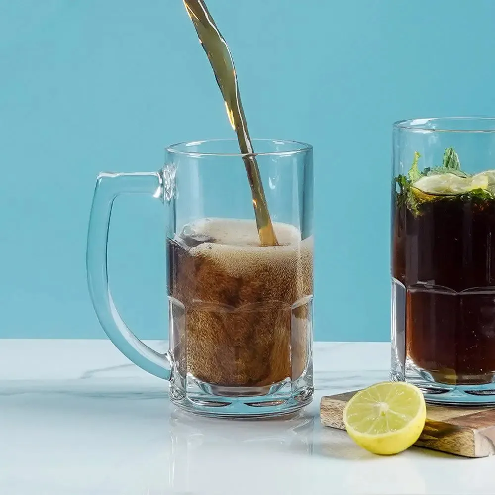 Large Chic Beer Glass with Sturdy Glass Handle