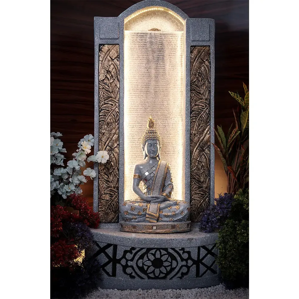 Large Grey Lord Buddha Water Fountain for Home