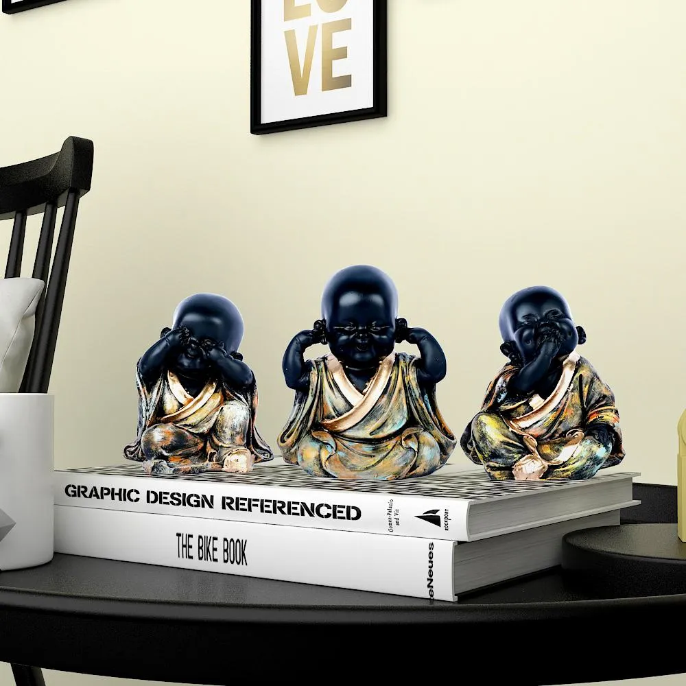 Laughing Buddha Table Accent- Set Of 3