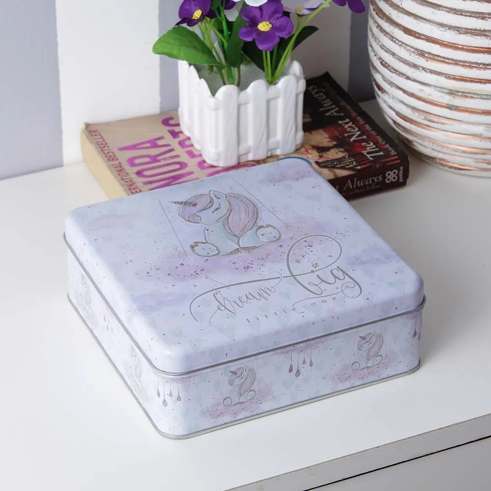Lavender Dream Big Printed Square Metal Tin Tray