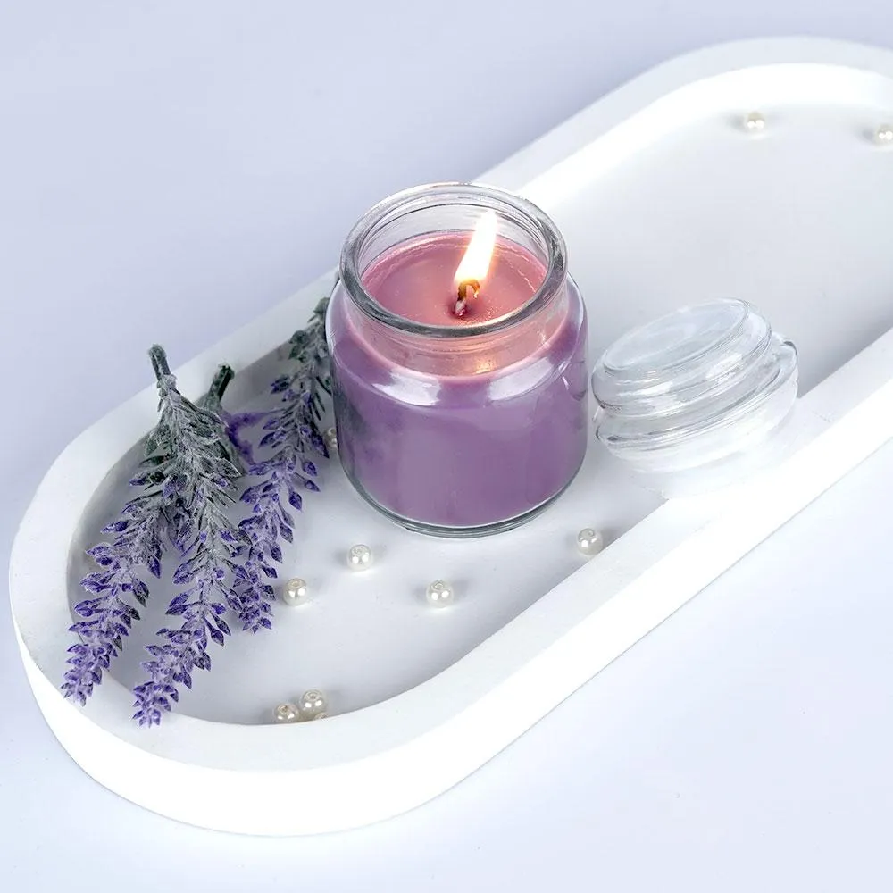 Lavender Glass Scented Candle Jar