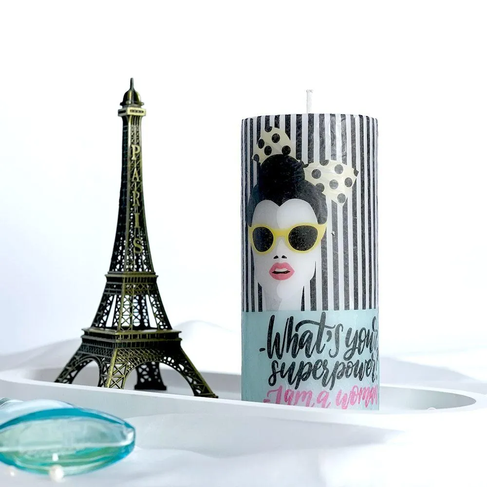 Lavender & Vanilla Classy Chic Designer Scented Pillar Candle- 2.7 X 6 in