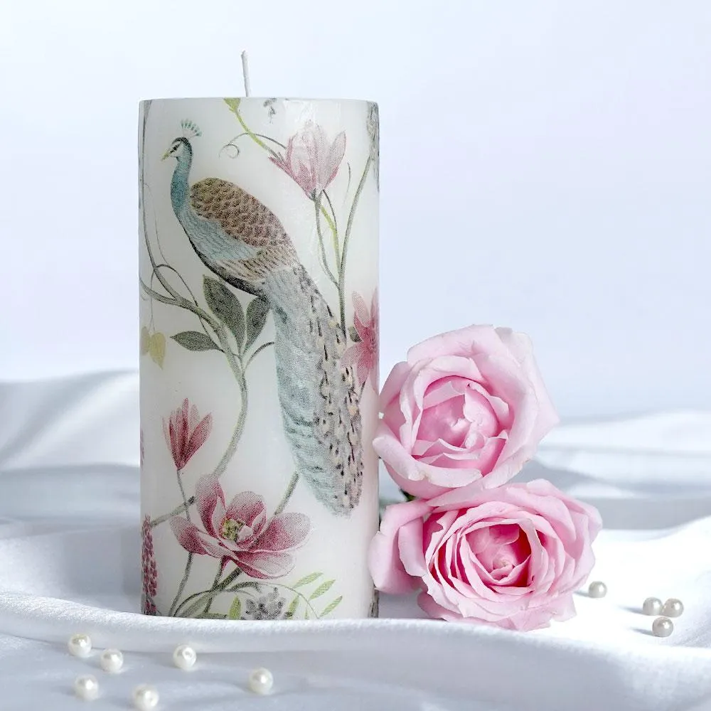 Lavender & Vanilla Floral Designer Scented Pillar Candle- 2.7 X 6 in