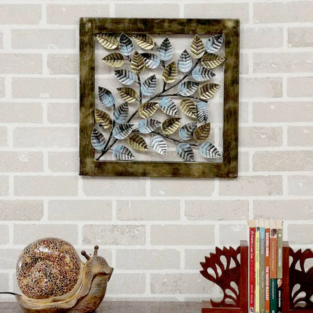 Leaves Framed Metal Wall Decor