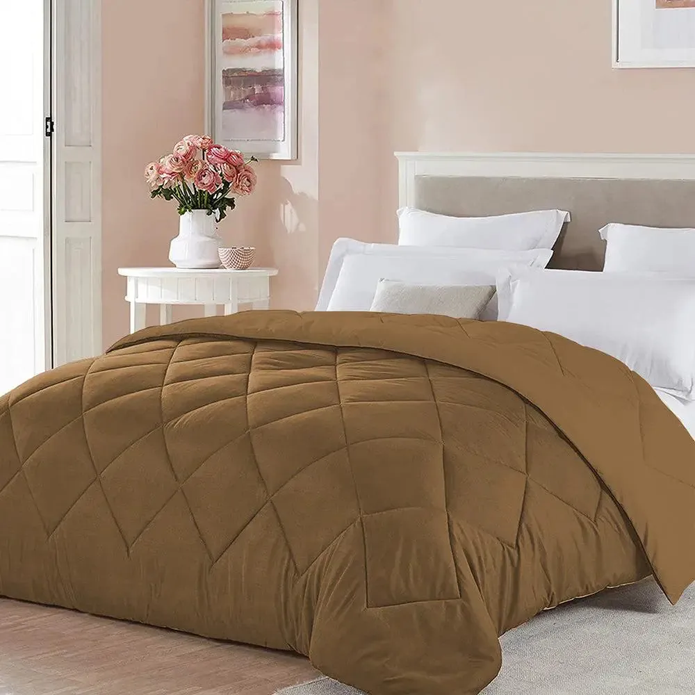 Light Brown Quilted Double Bed Comforter