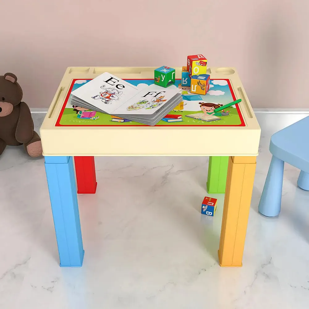 Little School Children Study Table for Kids with Colourful Legs