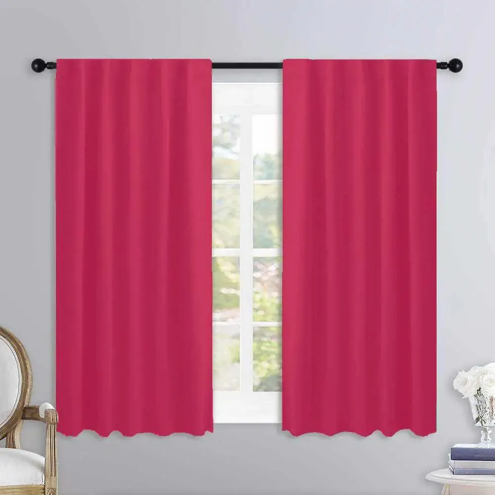 Lushomes Cotton Pink Rod Pocket Window Curtains