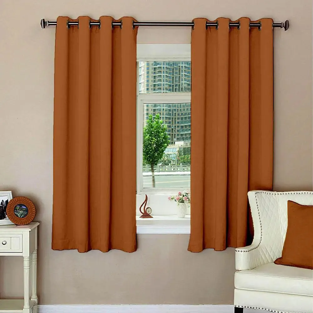 Lushomes Dark Brown Blackout Curtain with 8 Metal Eyelets