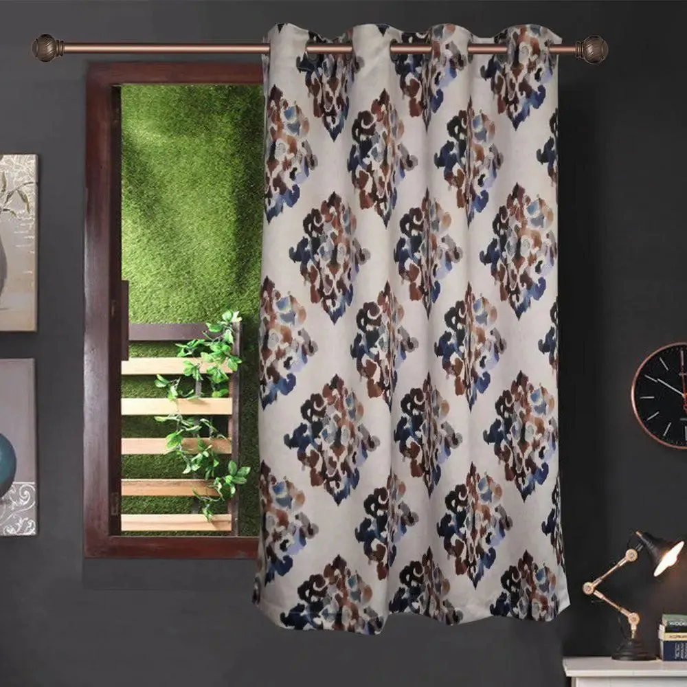 Lushomes Multicolour Abstract Blackout Window Curtain