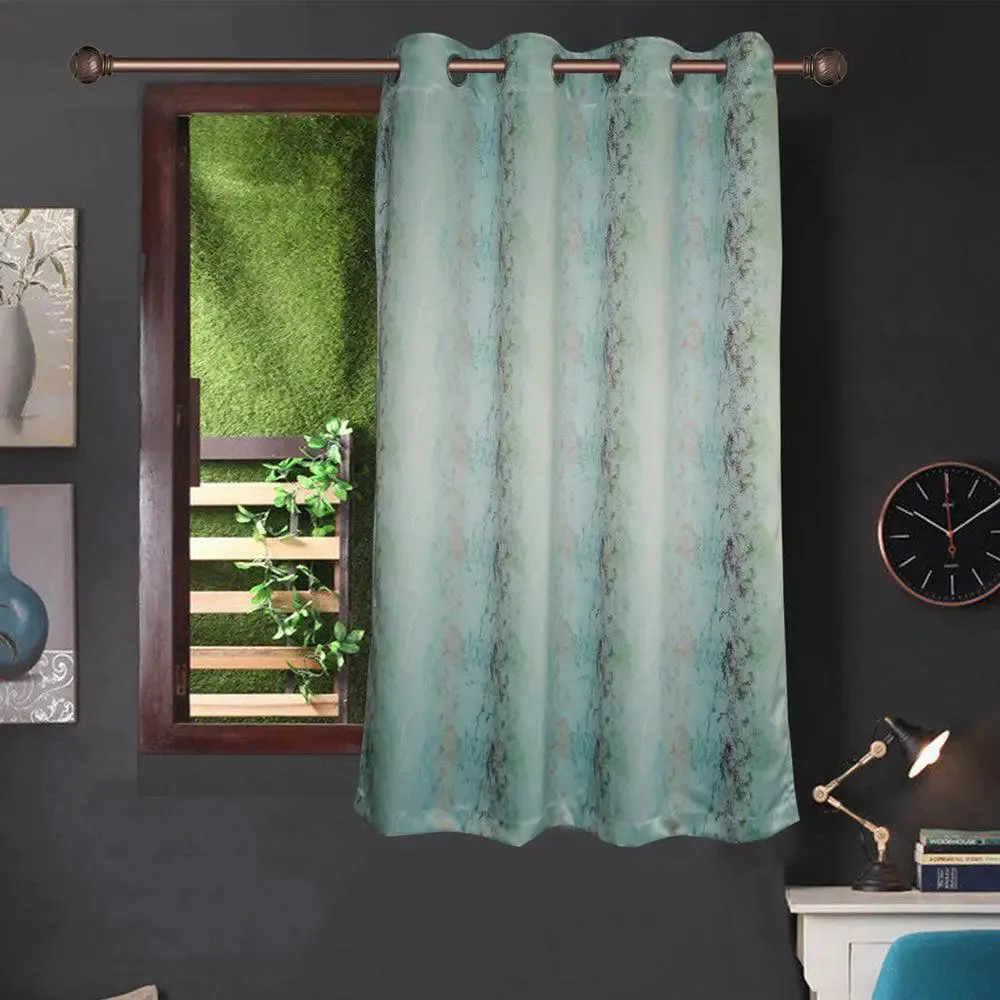Lushomes Polyester Multicolour 3D Light Blue Blackout Window Curtains