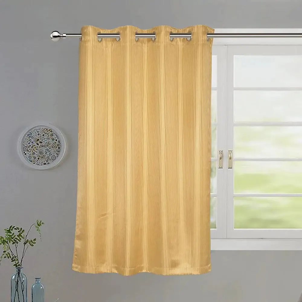 Lushomes Polyester Striped Blackout Window Curtain with 8 Metal Eyelets