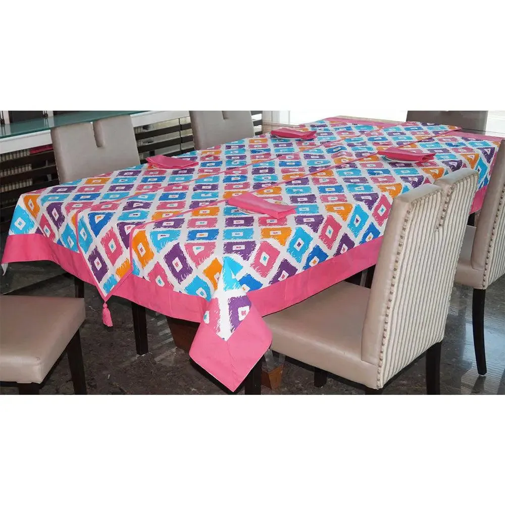 Lushomes Printed 6 Seater Table Linen Set (Pack of 8)
