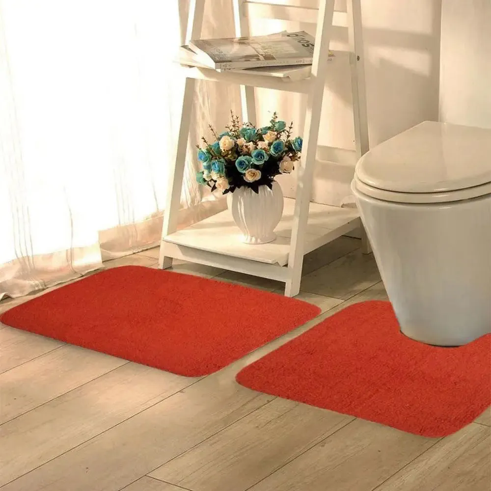 Lushomes Tan 1800 GSM Bathmat Set with High Pile Microfiber