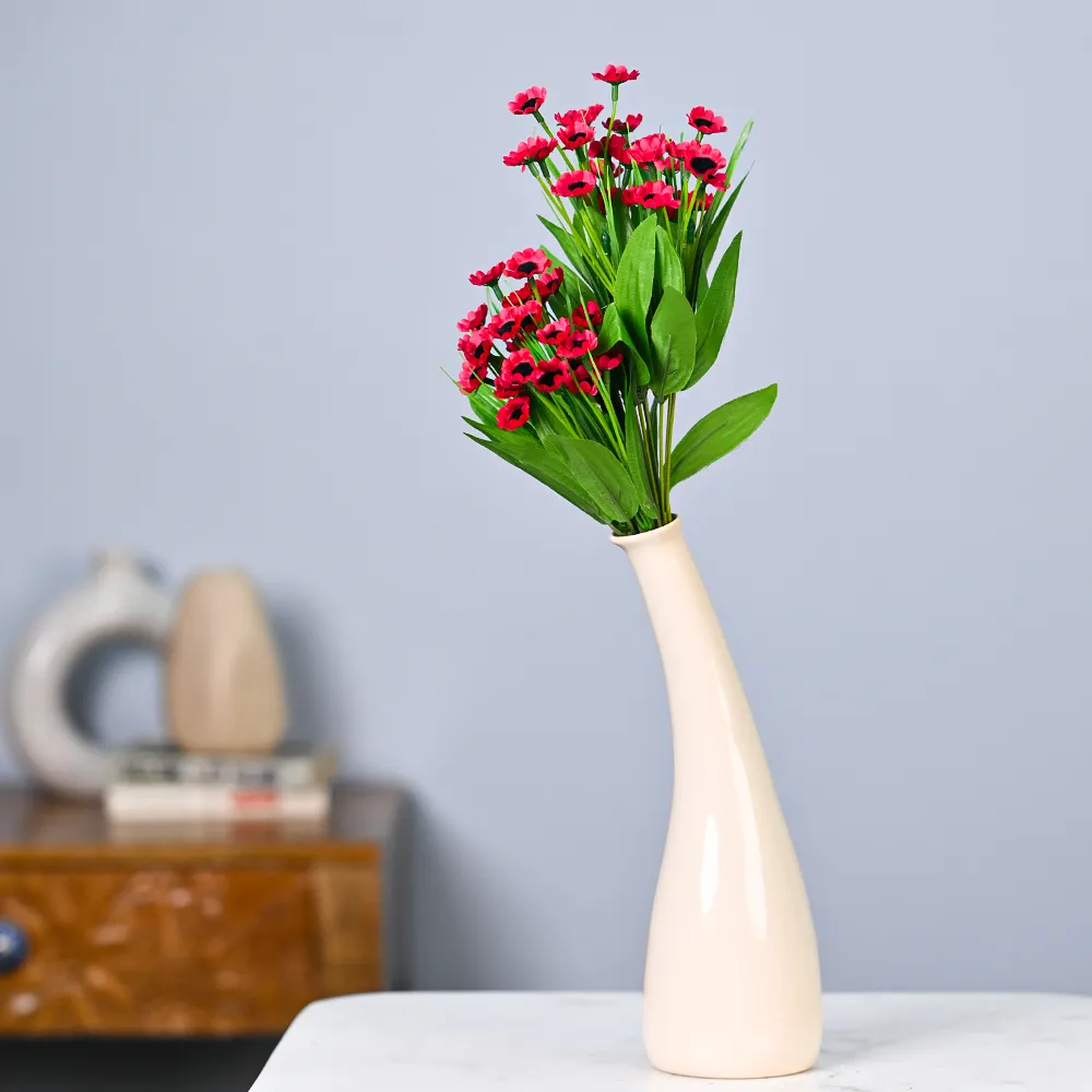 Maroon Goldstrum Artificial Flower Strands Set Of 2