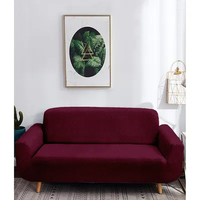 Maroon Jacquard Sofa Cover Pack of 1