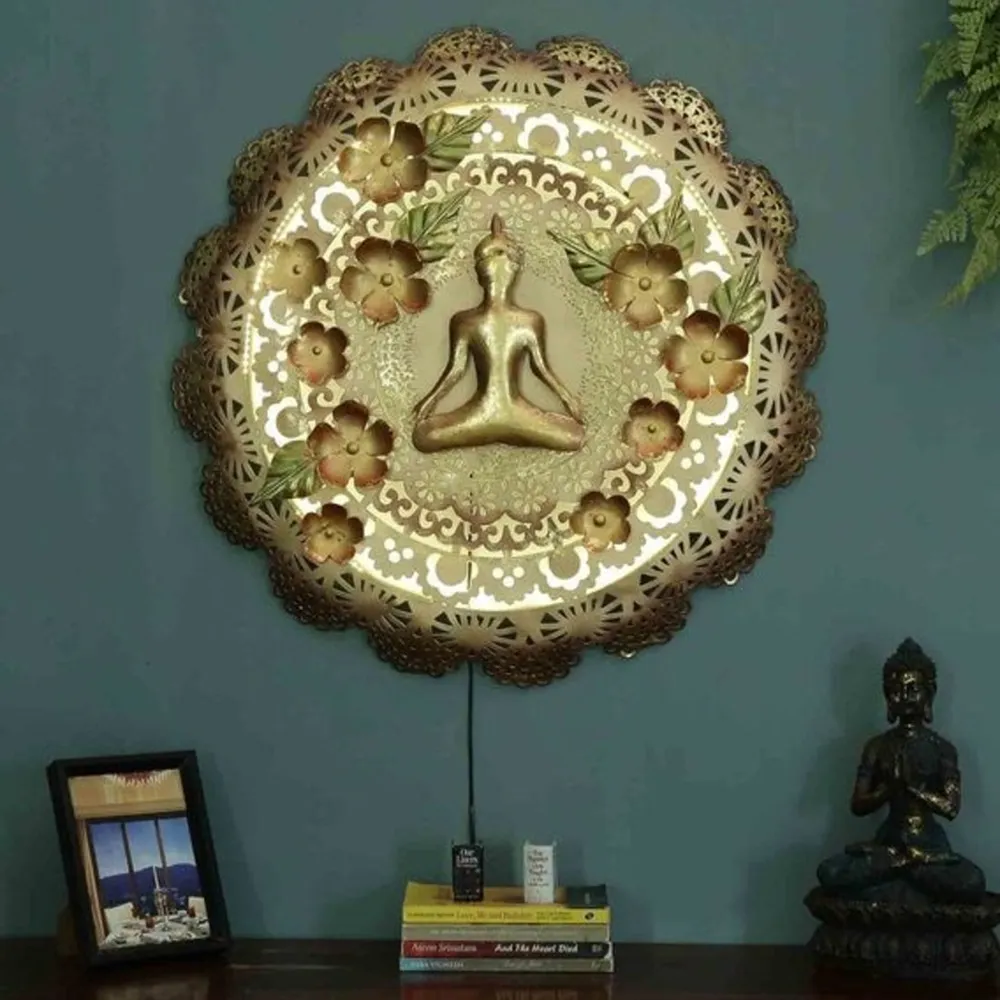 Meditating Budha Metal Wall Art