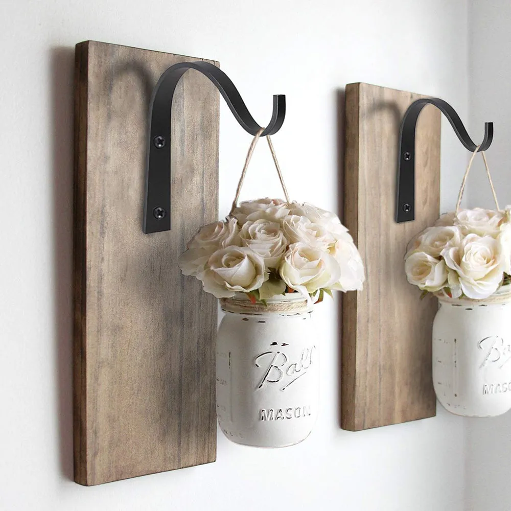 Metal Wall Straight Hook Hanging Plant Bracket (Pack of 4)