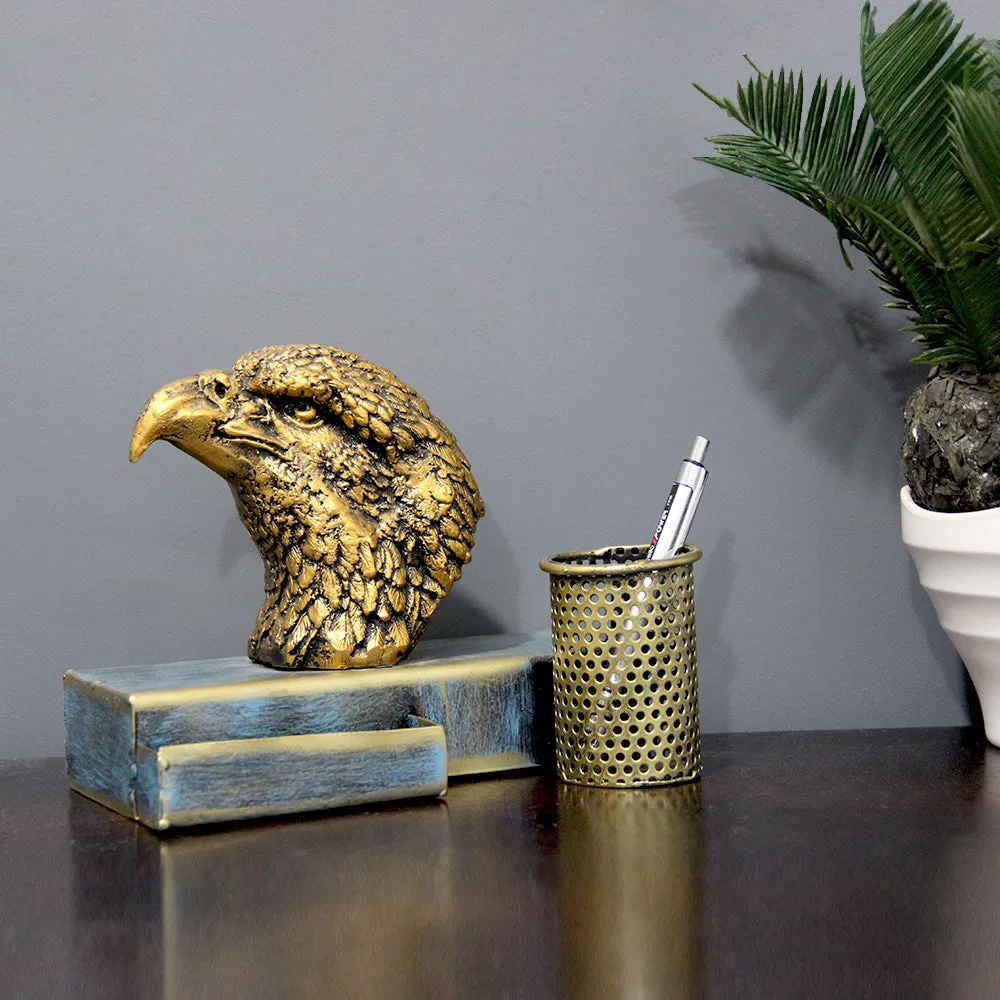 Metallic Eagle Pen Holder Table Accent
