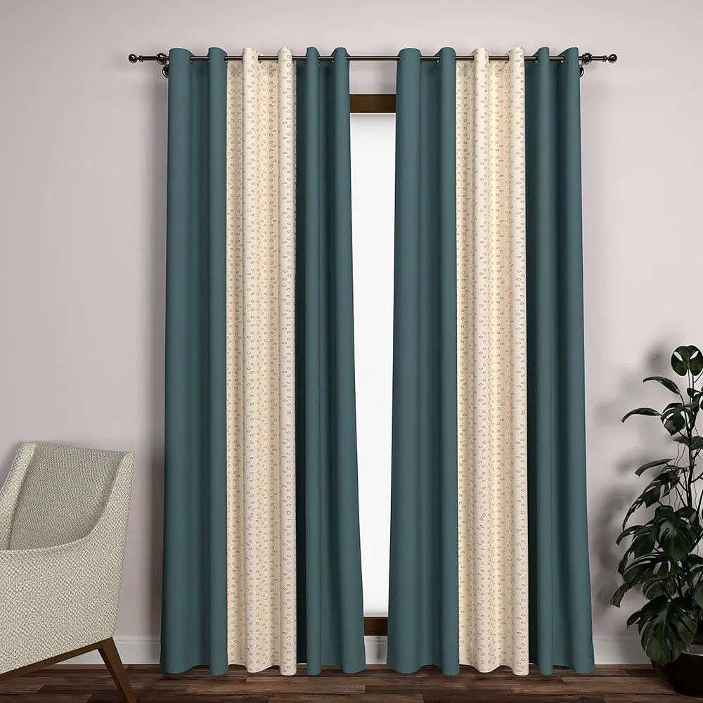 Minimalist Floral Designer Layered Window Curtain