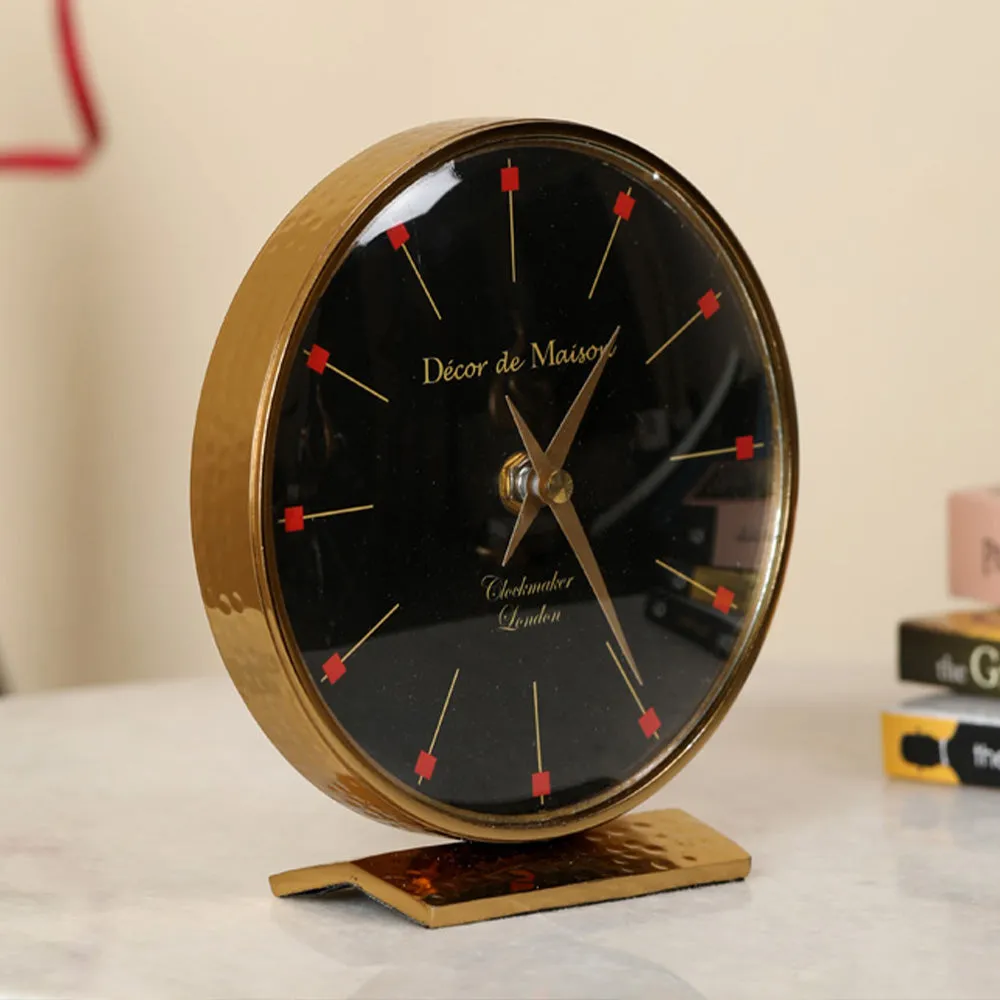 Minno Metal Gold Table Clock