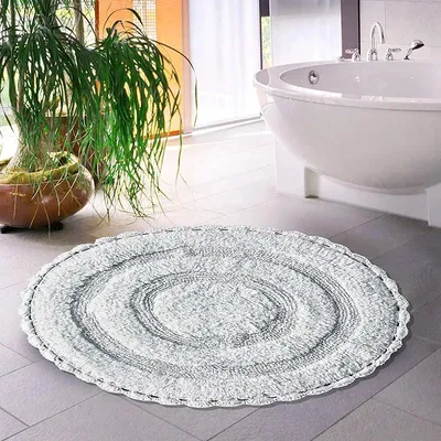 Mint Green Cotton Soft Round Bathmat 60 cm