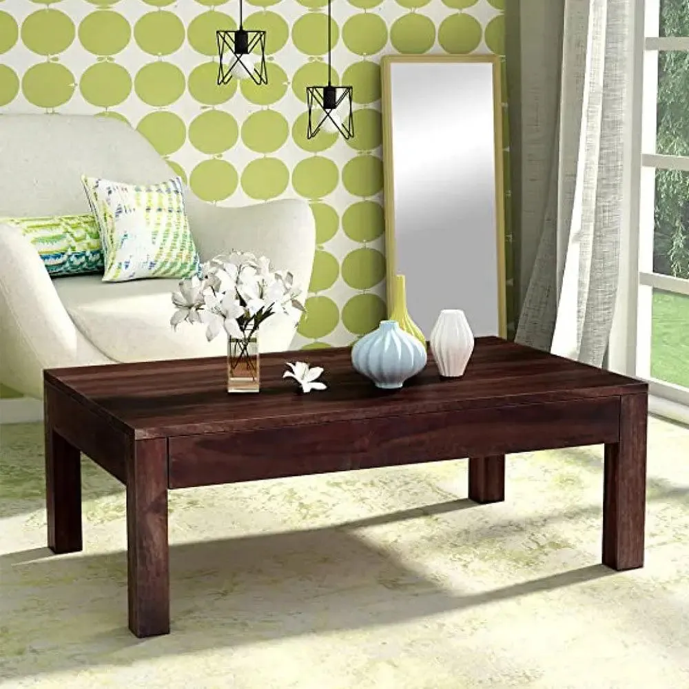 Modern Art Minimalistic Style Sheesham Wood Center Table