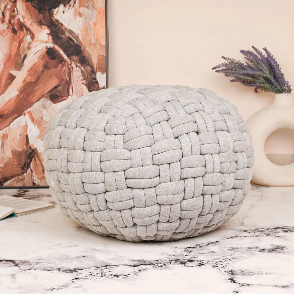 Modern Corner Cotton Jersey Material Pouffe Stool For Living Room, Set of 1