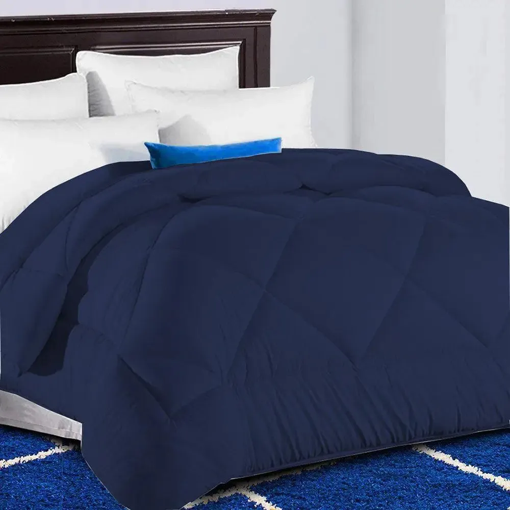 Navy Blue Loosely Quilted Double Bed Comforter