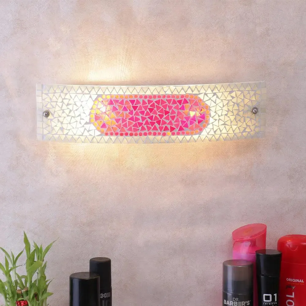 Pink hue Glass Bathroom Light