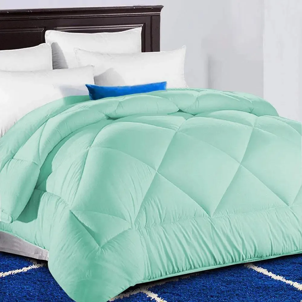 Pista Green Loosely Quilted Double Bed Comforter