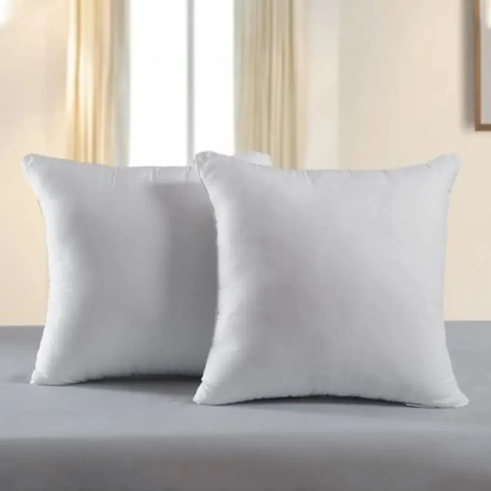 Plain White Poly-Fiber Cushion Fillers Set Of 2 (16" x 16")