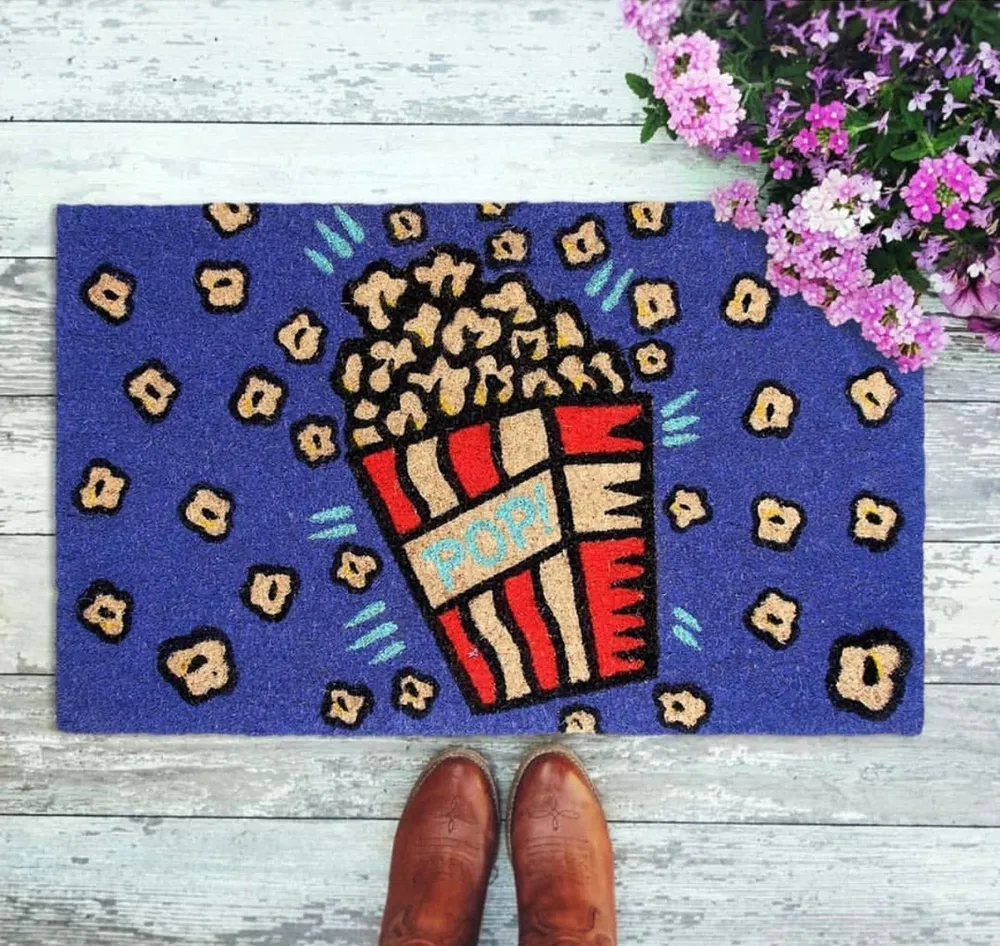 Popcorn Splash Designer Natural Coir Doormat