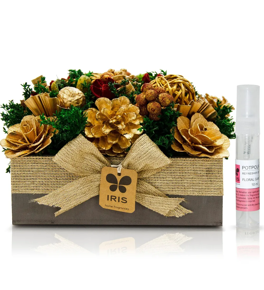 Potpourri Flowers with Wooden Box Gift Set for Valentine's Day