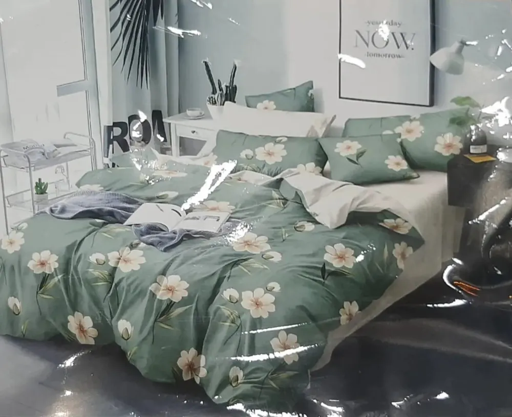 PR Trend Turquoise Floral Printed Single Bedsheet Set Of 2 With Pillow Cover