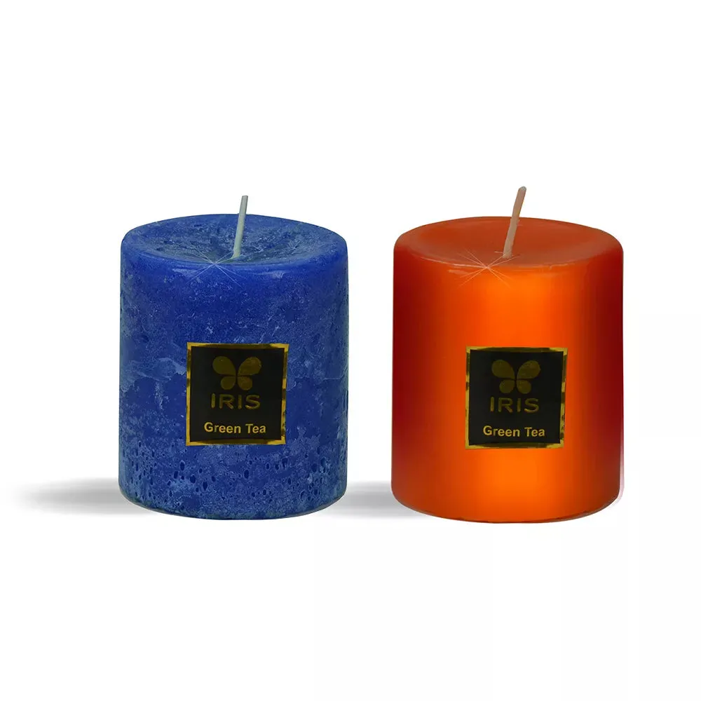 Prefumed Pillar Candles Combo, Sea Shore & Dew Berry
