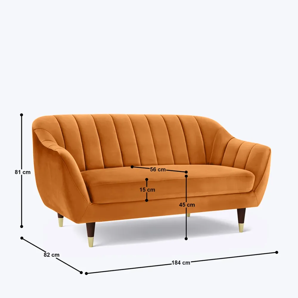 WallMantra Premium Seater Arm Sofa in Orange (With Cushion - Main Image