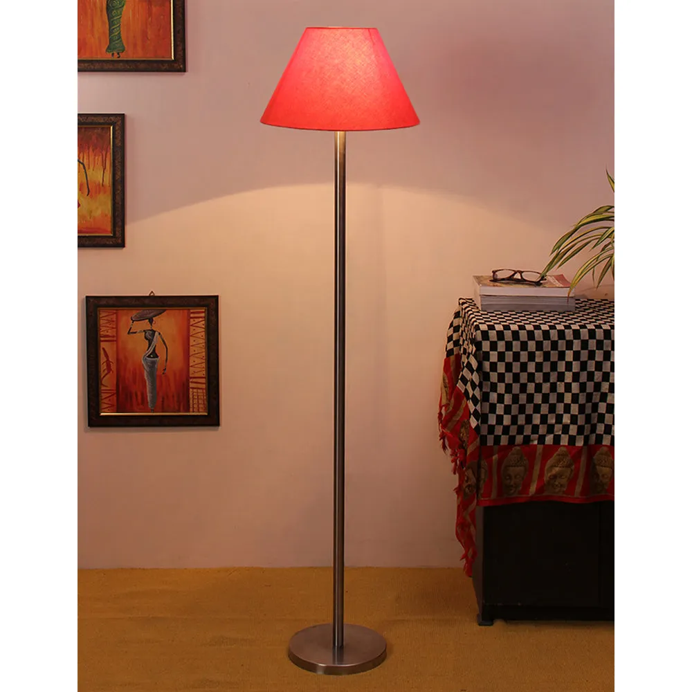 Premium Conical Designer Metal Floor Lamp With Cotton Shade