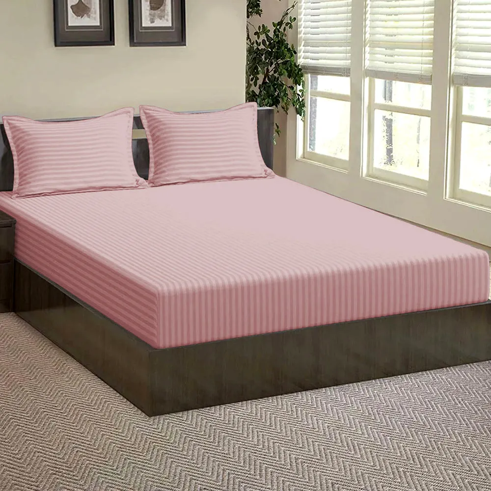 Premium Double Bed Solid Fitted Bedsheet With 2 Pillow Covers (Available in Multiple Colours)