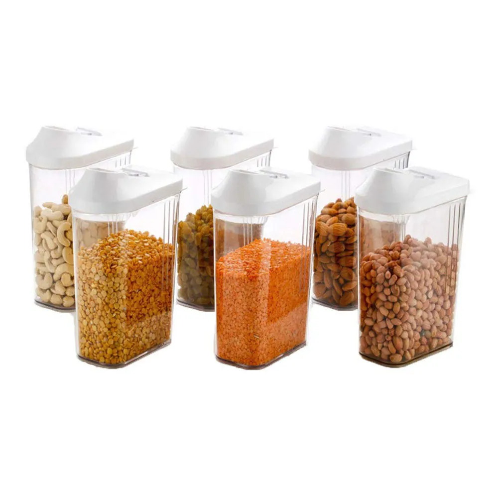 Premium Quality Transparent Kitchen Containers Set Of 6 (1100 ml)